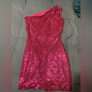 One Shoulder Cut Out Sequins Bodycon Dress